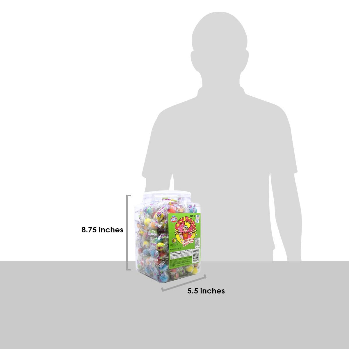 Tootsie Roll Cry Baby Extra Sour Gum packaging with ingredients and allergen notes.