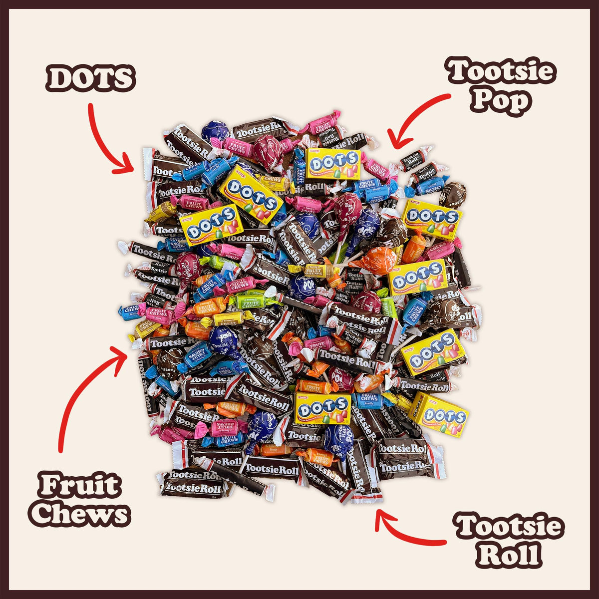 Tootsie Dots fruity chews in assorted flavors for snacks and gatherings