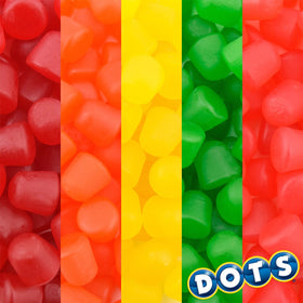 Tootsie Roll DOTS kosher and peanut-free labeling for inclusive snacking.