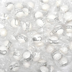 Individually wrapped baseball gumballs from Tootsie Roll for easy sharing at games.