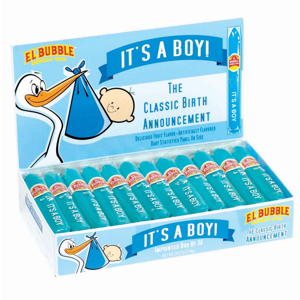 Tootsie Roll Dubble Bubble It's a Boy blue box, ideal for gender reveal gifting.