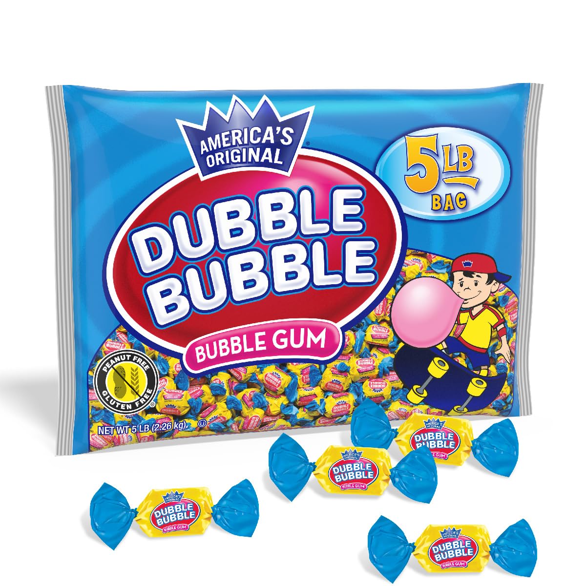Tootsie Roll Dubble Bubble Original Twist gum bag with individually wrapped pieces for party favors.