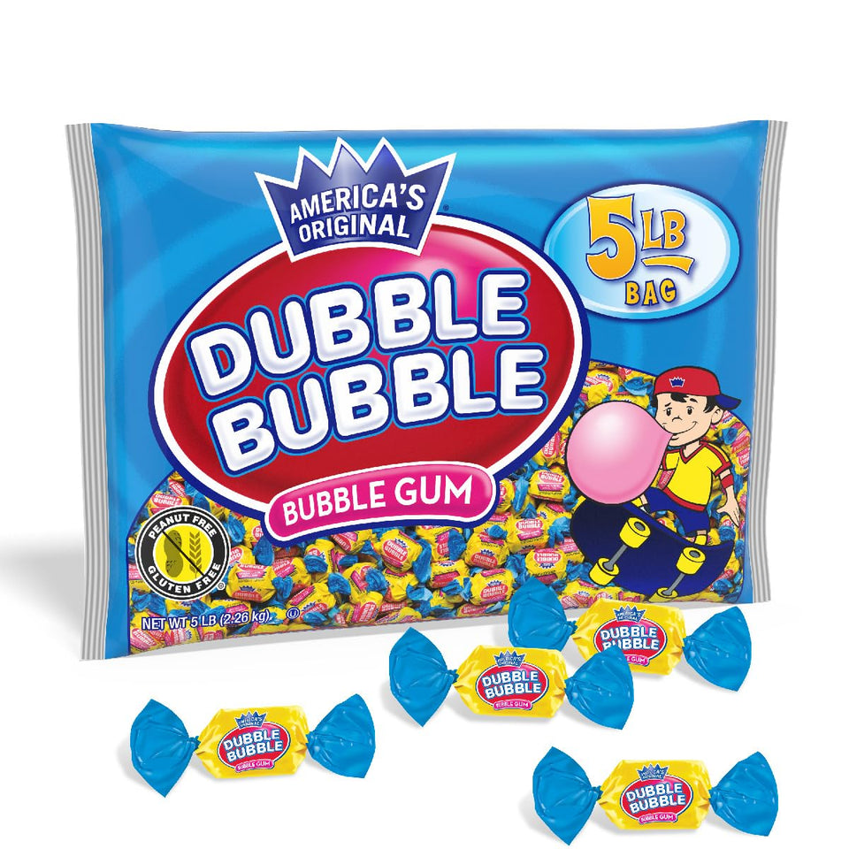 Tootsie Roll Dubble Bubble Original Twist gum bag with individually wrapped pieces for party favors.