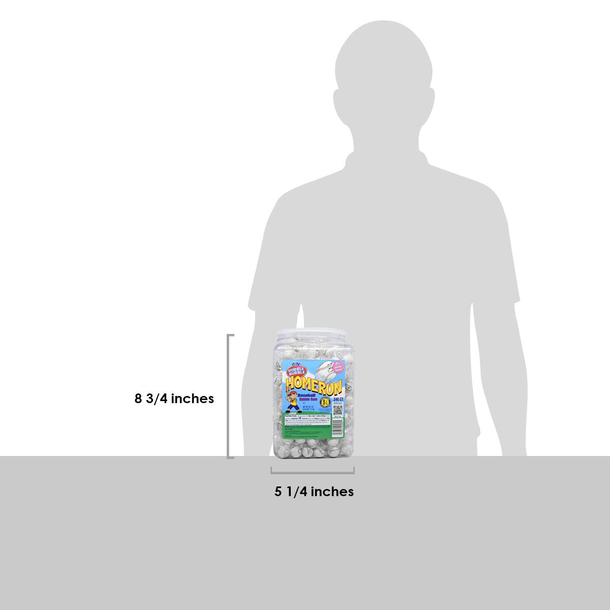 Tootsie Roll Dubble Bubble jar of gumballs kept fresh in a resealable container.