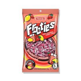 Tootsie Roll Frooties Strawberry Lemonade bag front with vibrant pink wrappers—perfect for party favors.