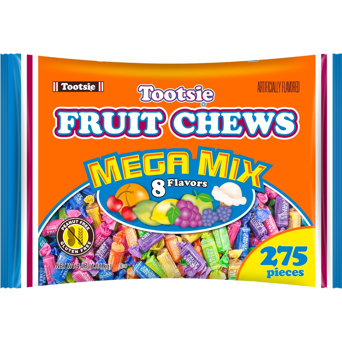 Tootsie Roll Fruit Chews Mega Mix 4 lb bag with assorted flavors for gatherings