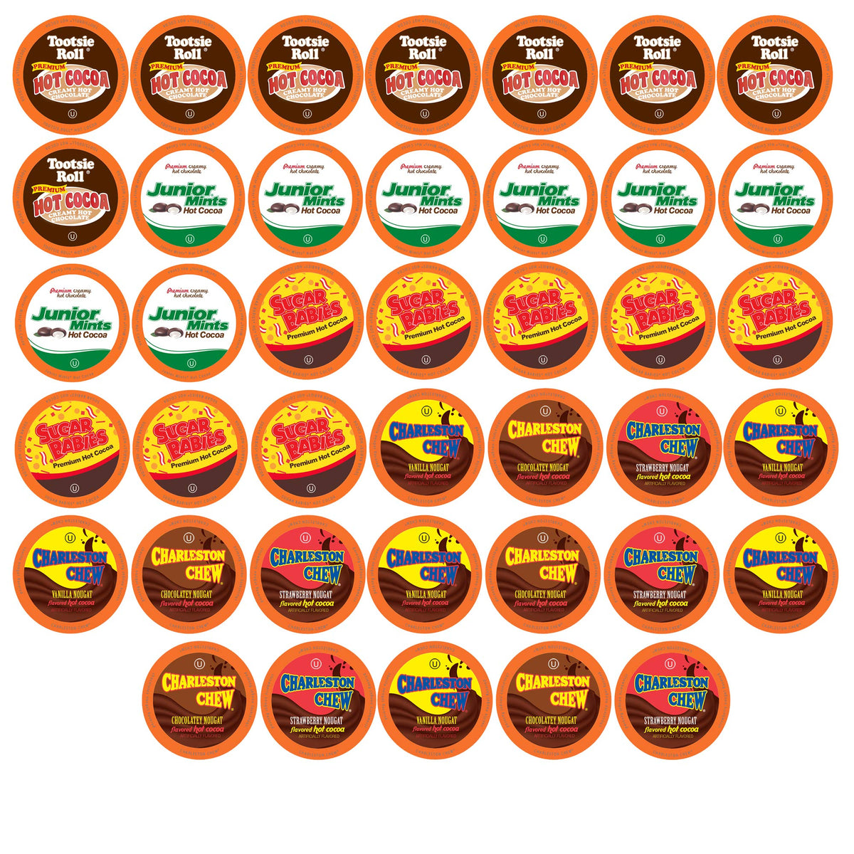Tootsie Roll hot chocolate pods variety pack box for quick indulgence