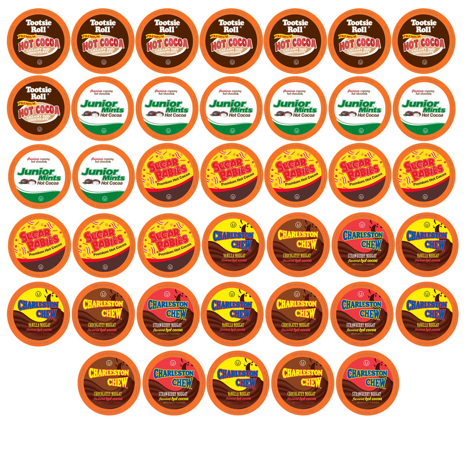 Tootsie Roll hot chocolate pods variety pack box for quick indulgence