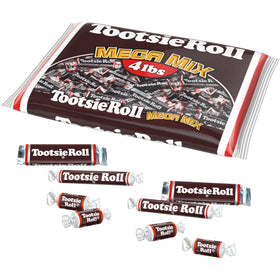 Tootsie Roll Mega Mix foil bag showing soft chocolate candies for sharing