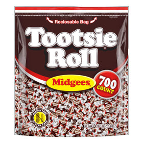 Tootsie Roll Midgees front bag display for party guests.
