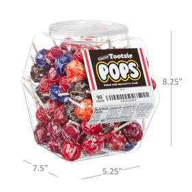 Tootsie Roll Pops bulk candy jar, reusable tub ideal for storage or refills.