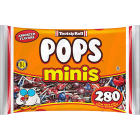 Tootsie Roll Pops display bag with miniatures for party favorites.