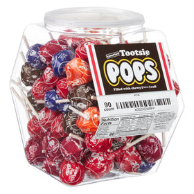 Tootsie Roll Pops variety pack tub front view for parties and easy refills.