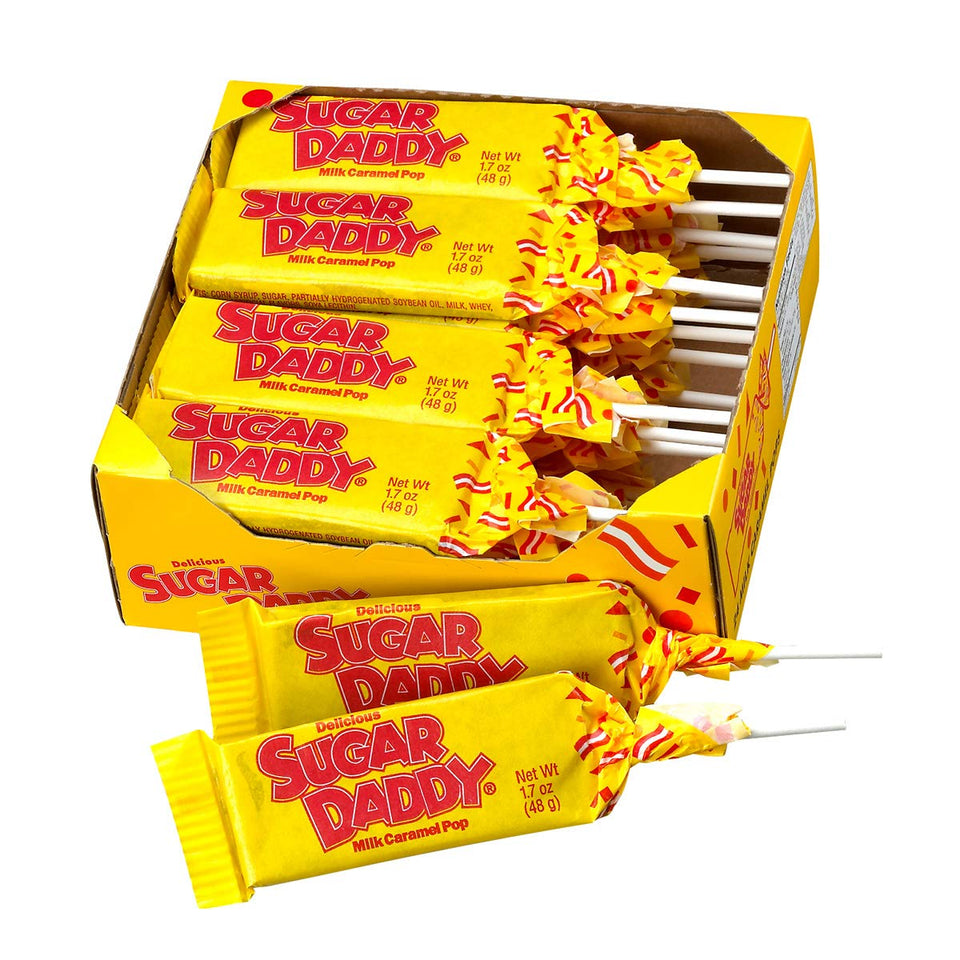 Tootsie Roll Sugar Daddies milk caramel pop close-up reveals creamy texture and rich sweetness