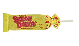Tootsie Roll Sugar Daddies packaging highlighting non-stick wax paper wrappers