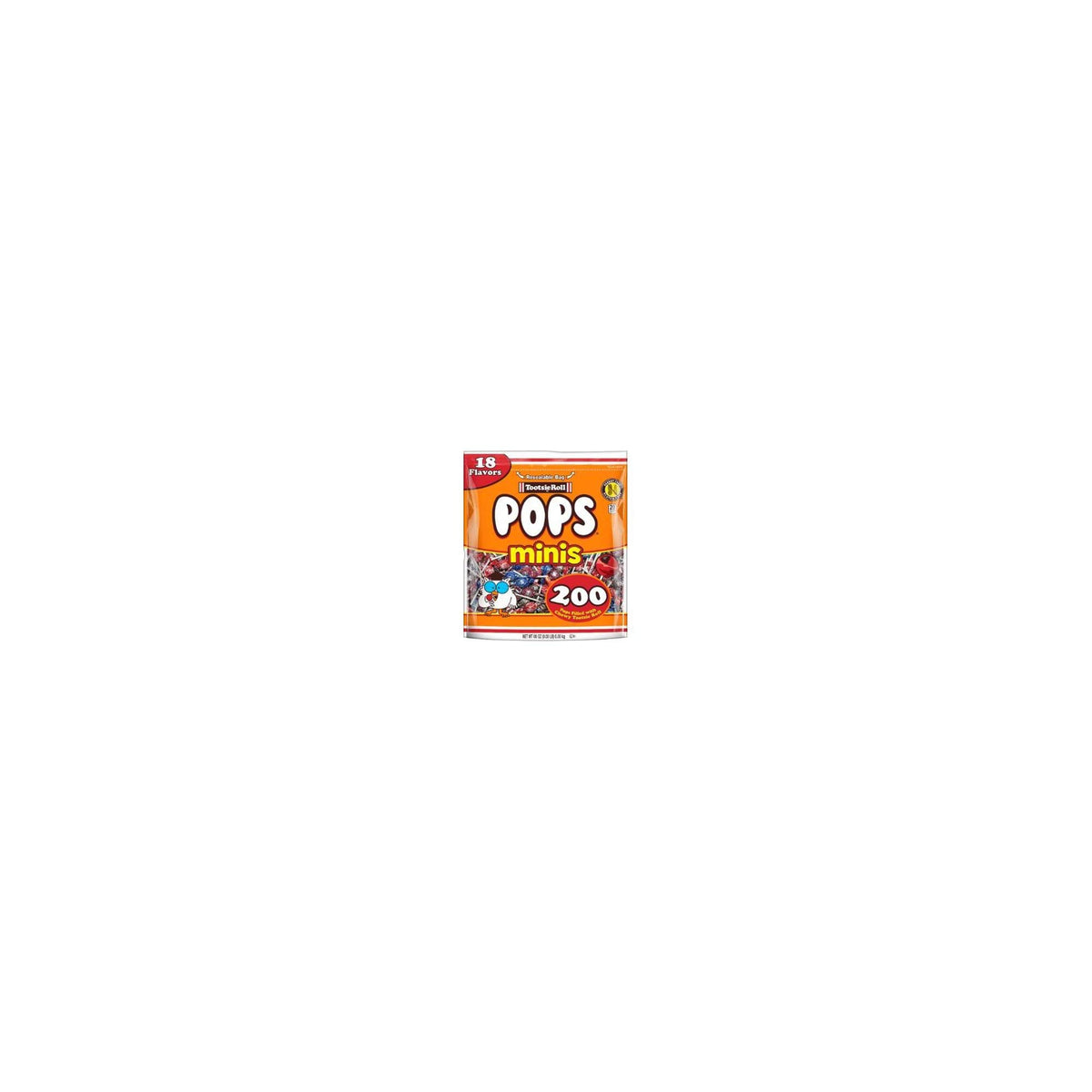 Tootsie Pops Minis packaging demonstrates resealable bag preserves freshness.