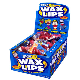 Tootsie Roll Wack-O-Wax Cherry Lips box front, ideal for parties and celebrations.