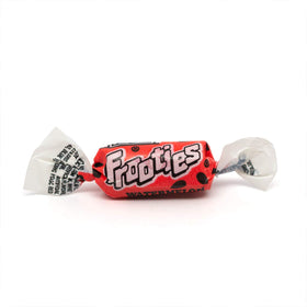 Tootsie Roll Watermelon Frooties bag open, colorful chews ready for sharing at events.