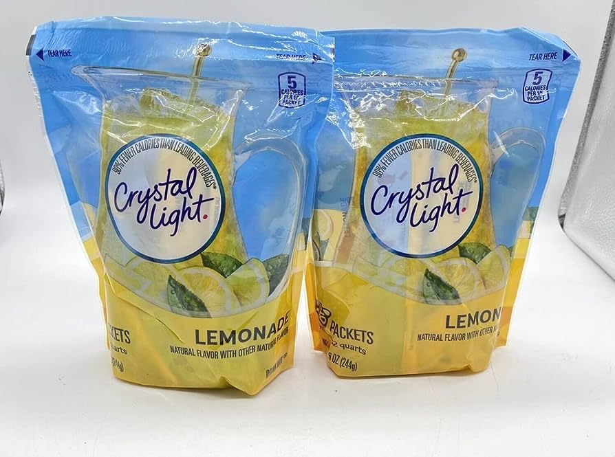 Toozoon Crystal Light Lemonade Drink Mix canister for quick refreshing beverages.