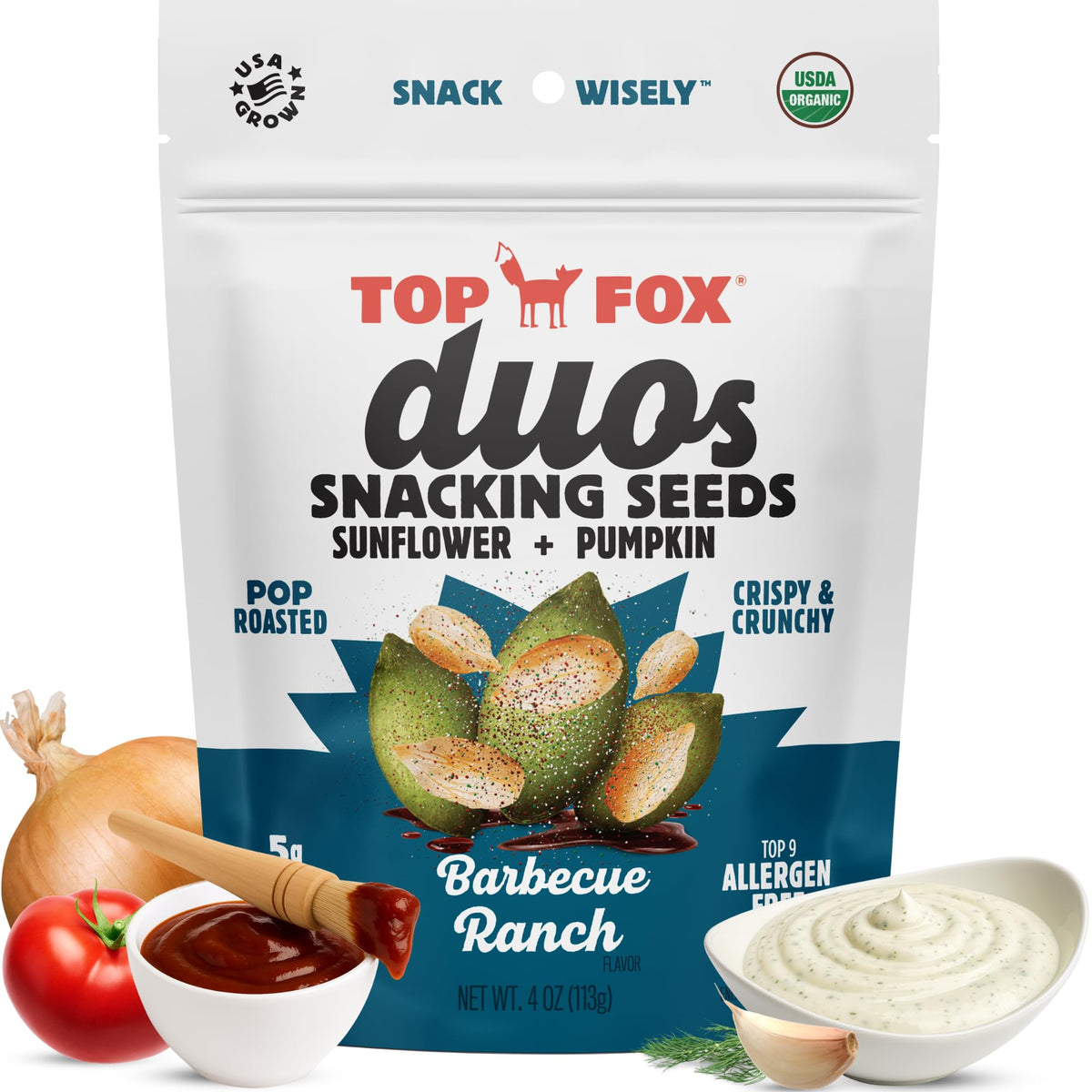 Top Fox BBQ Ranch sunflower seeds – crunchy on-the-go, protein-rich snack.