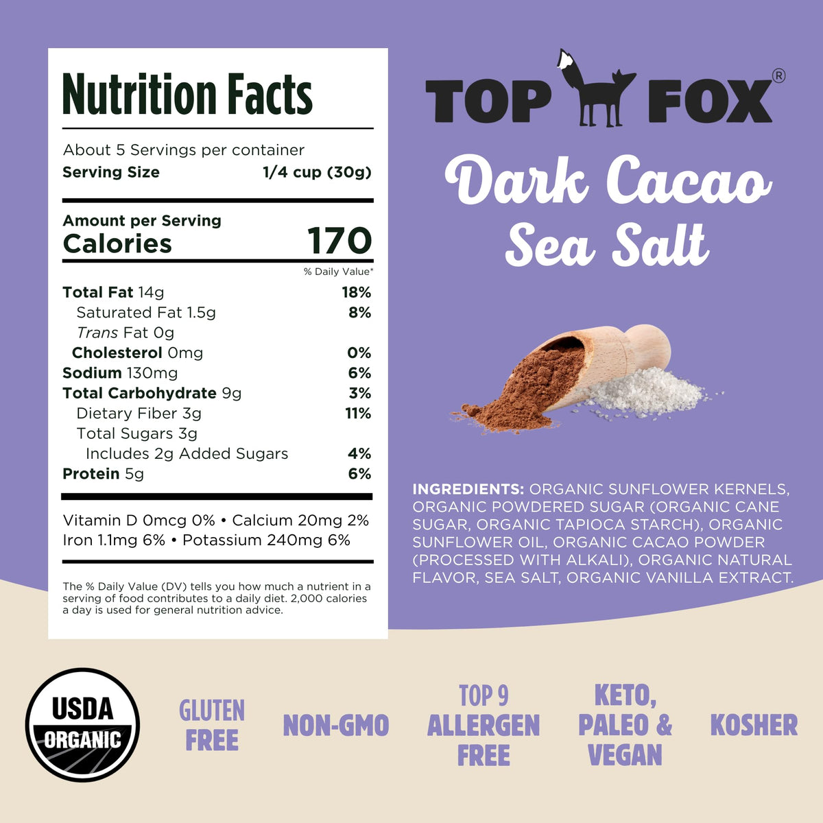 Top Fox organic USA-roasted seeds from sustainable farming practices