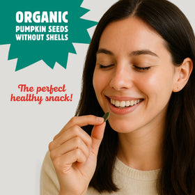 Top Fox pumpkin seeds in a closed pouch for mess-free snacking