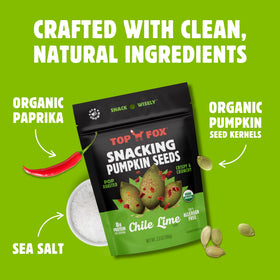 Top Fox on-the-go pouch, convenient snack with plant protein for busy days.