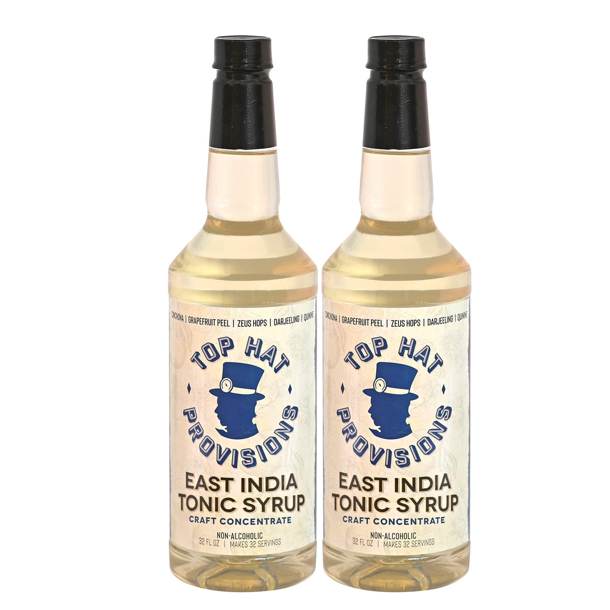 Top Hat East India Tonic Syrup bottle front view for easy premium tonic at home.
