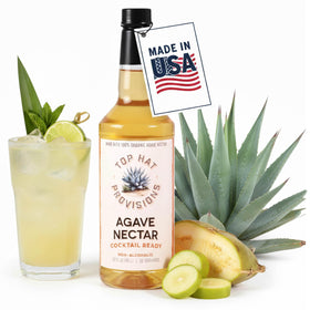 Top Hat Provisions Agave Nectar bottle pouring for cocktails.