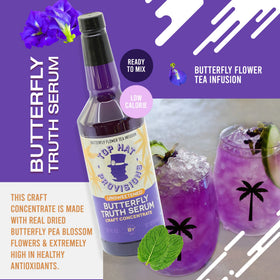 Top Hat Provisions Butterfly Truth Serum ingredient closeup featuring dried butterfly pea petals.