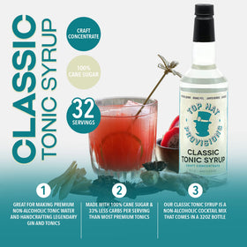 Top Hat Provisions tonic syrup with emphasized botanicals and citrus notes.