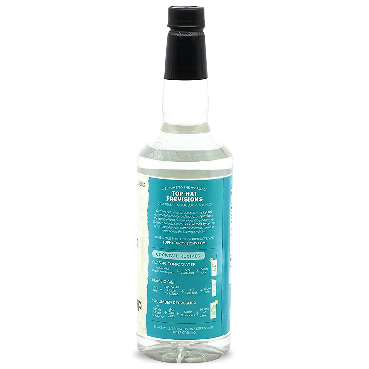 Top Hat Provisions tonic syrup being poured into a glass for a quality drink.