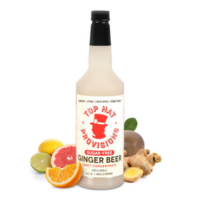 Top Hat Provisions keto ginger beer syrup bottle pour for zero-calorie drinks.