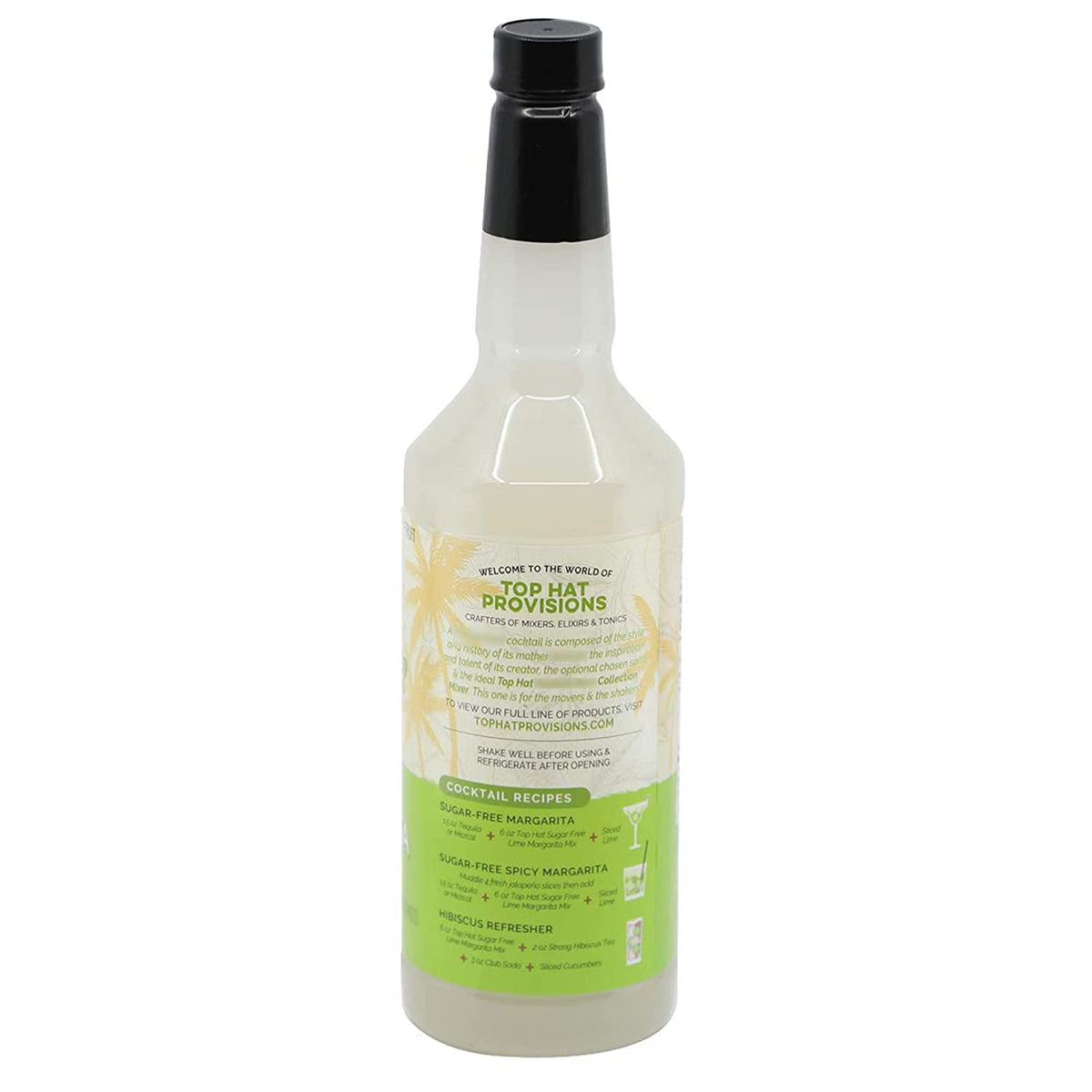 Top Hat Provisions Keto Lime Margarita Mix glass with lime for a fresh skinny margarita