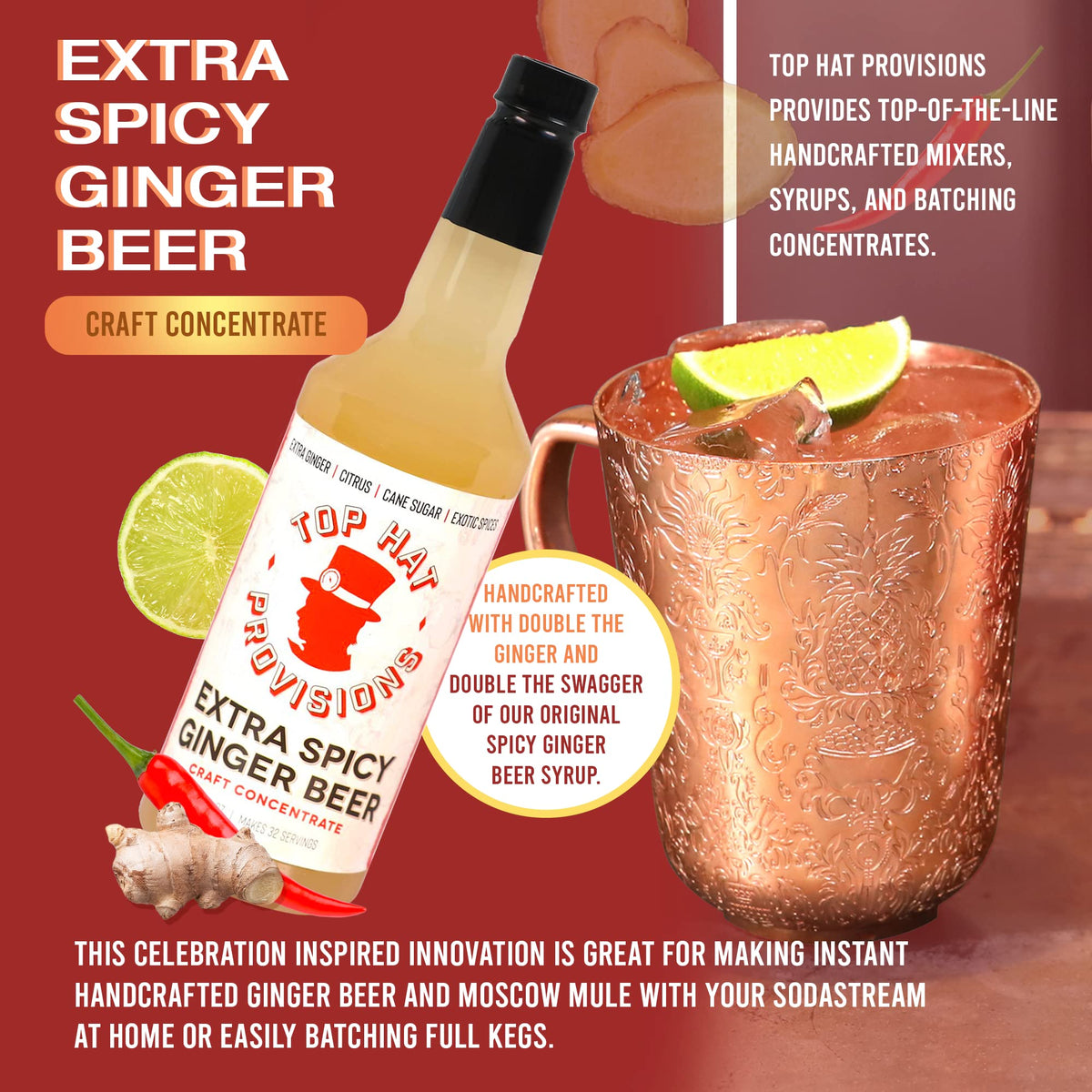 Top Hat Provisions Moscow Mule prep with ginger beer syrup.