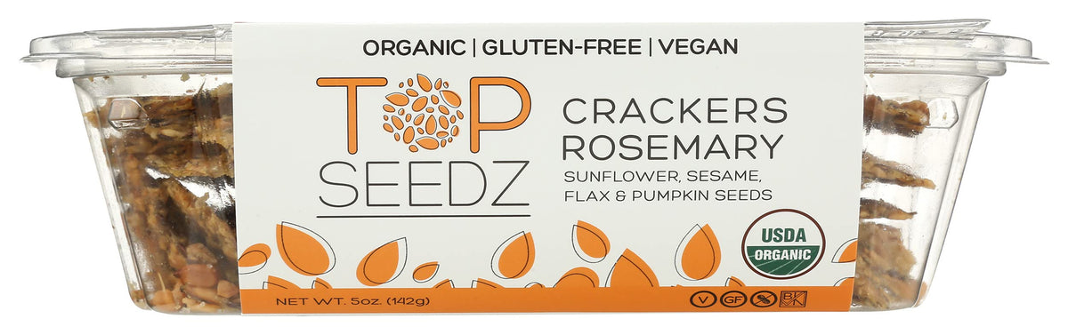 Top Seedz Rosemary Organic Crackers gift-ready arrangement in a tidy package.
