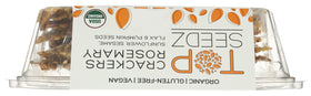 Top Seedz Rosemary Organic Crackers aroma release with fragrant rosemary, ideal for tasting.