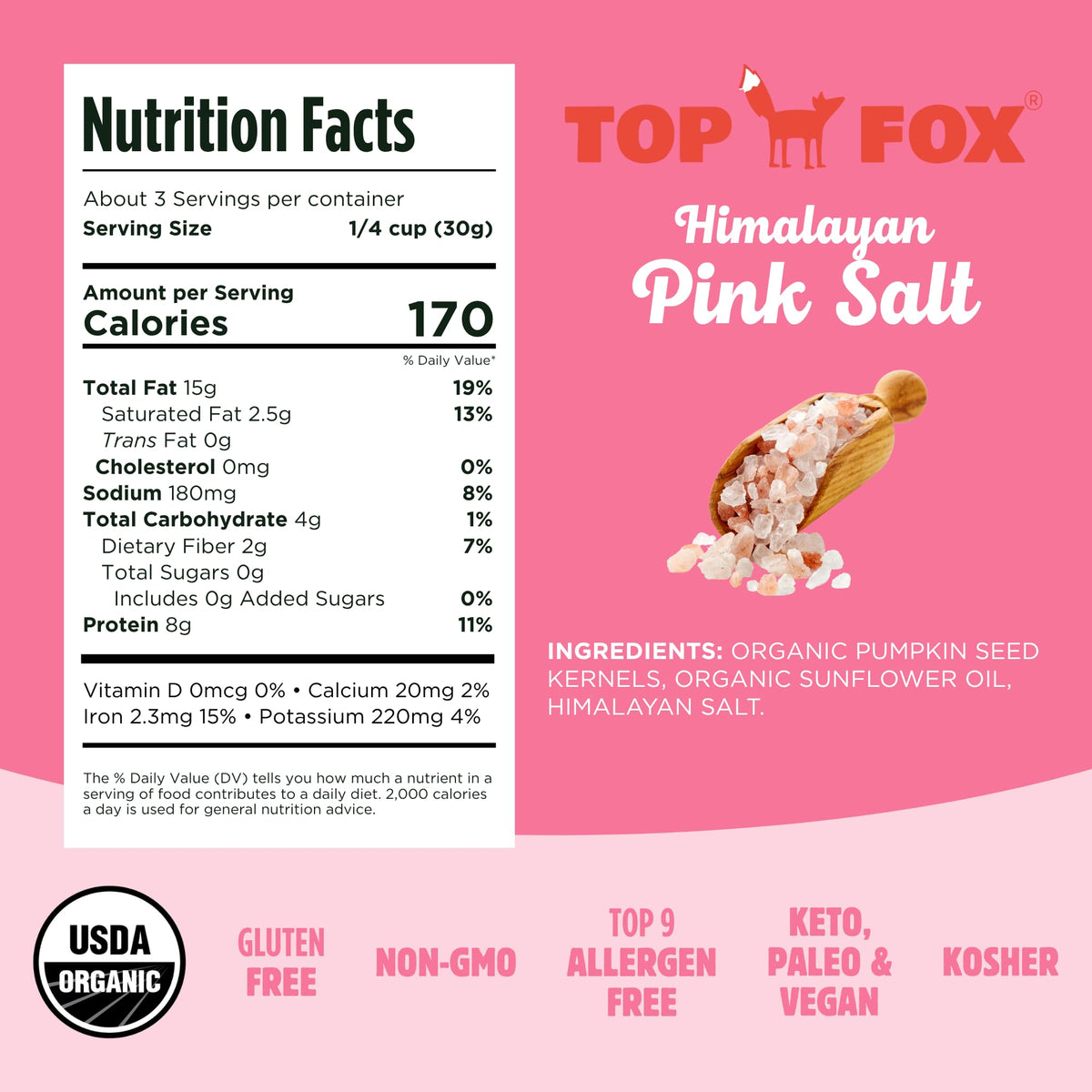 US-grown organic Top Fox pumpkin seeds supporting sustainable farming.