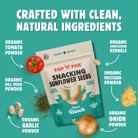 Top Fox pop-roasted seeds deliver golden, bold ranch flavor.