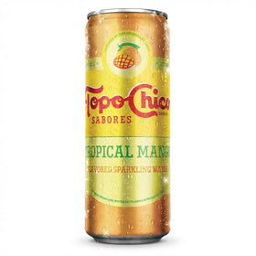 Topo Chico cans on a cooler highlight convenient grab-and-go hydration