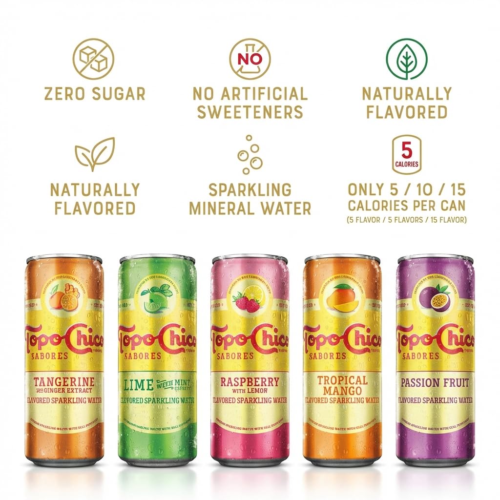 Topo Chico Passionfruit can evokes tropical aroma and bright tang