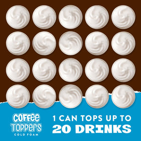 Three 15-ounce cans of Toppers Coffee Foam Vanilla in a pack