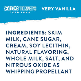 Toppers Coffee Foam Vanilla on ice cream adds creamy texture