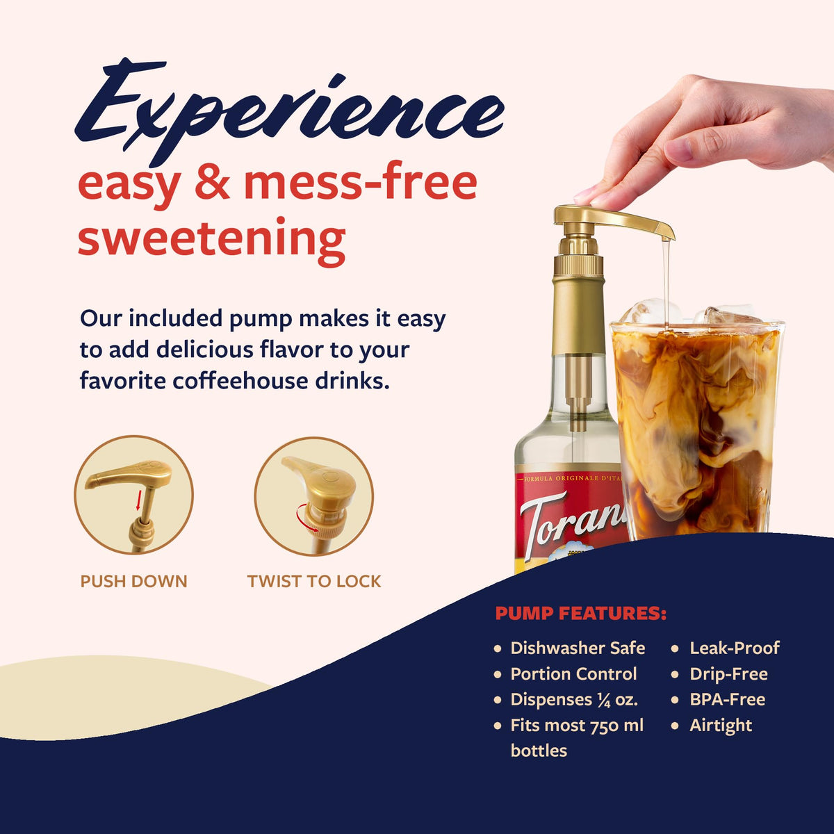 Torani 750ml bottles shown for balanced sweetness in everyday drinks.