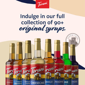 Torani Almond Orgeat Syrup used as a dessert topping to add depth.