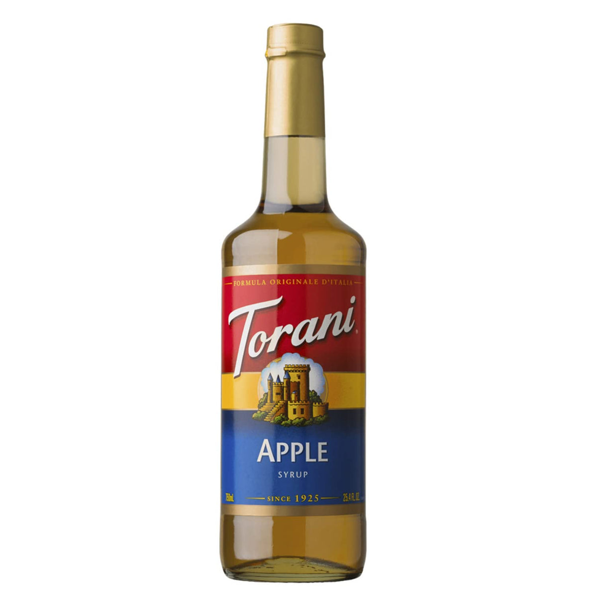Torani Apple Syrup bottle ready for pouring into drinks and desserts