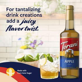 Cocktail setup featuring Torani syrup for balanced apple notes.