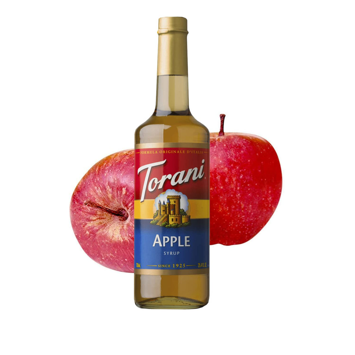 Torani Apple Syrup label closeup showing premium ingredients