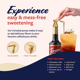 Torani Blood Orange Syrup flavoring sparkling water and sodas with citrus lift.