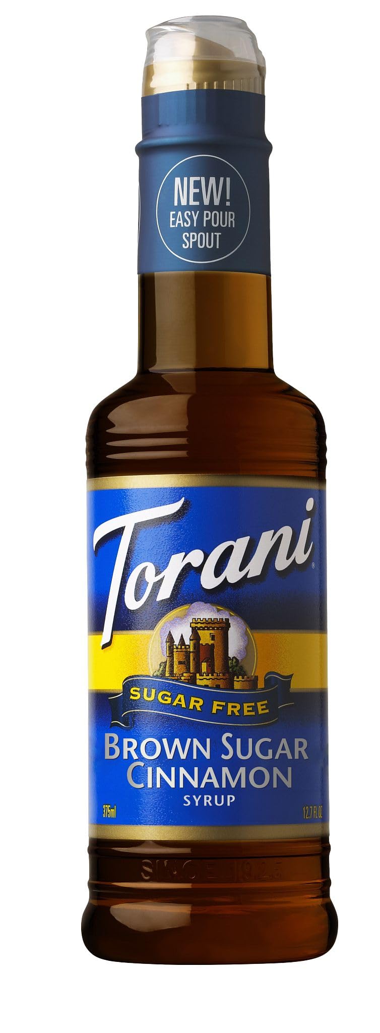 Torani Brown Sugar Cinnamon syrup bottle, warm flavor for coffee and beverages